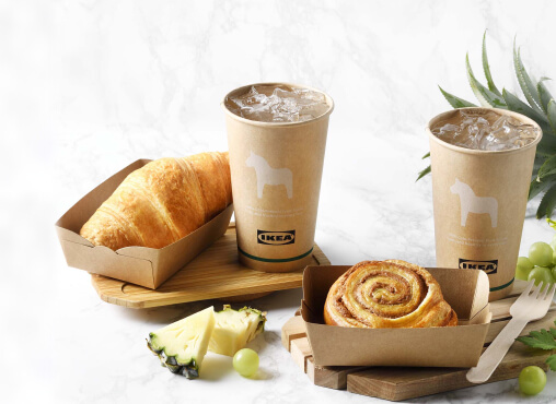 IKEA Family Thailand - Food Offers - Combo set - Cold pressed pineapple and grape + Cinnamon bun/Croissant