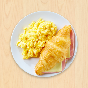 IKEA Family Thailand - Food Offers - Croissant ham cheese served with scramble egg