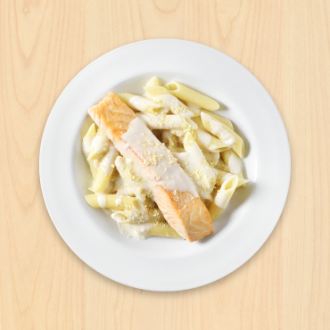 IKEA Family Thailand - Food Offers - Salmon fillet served with pasta and onion Sauce