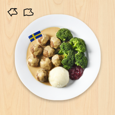 IKEA Family Thailand - Food Offers - มีทบอลสไตล์สวีเดน (หมูผสมเนื้อ) เสิร์ฟพร้อมมันบด และ บรอกโคลี 8 ชิ้น 